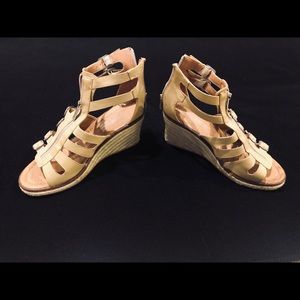 Leather and weave wedges Size 10